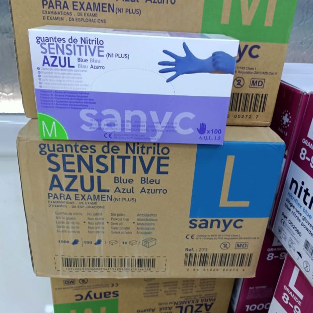 M L S carton nitrile sanitaire bleu (10 boite)